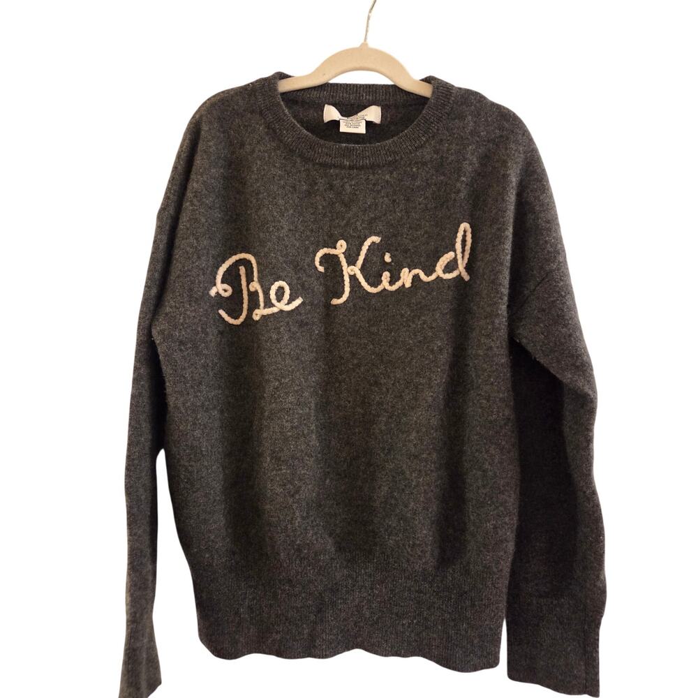 Magaschoni 100% Cashmere Crew Neck Sweater Gray Size Medium